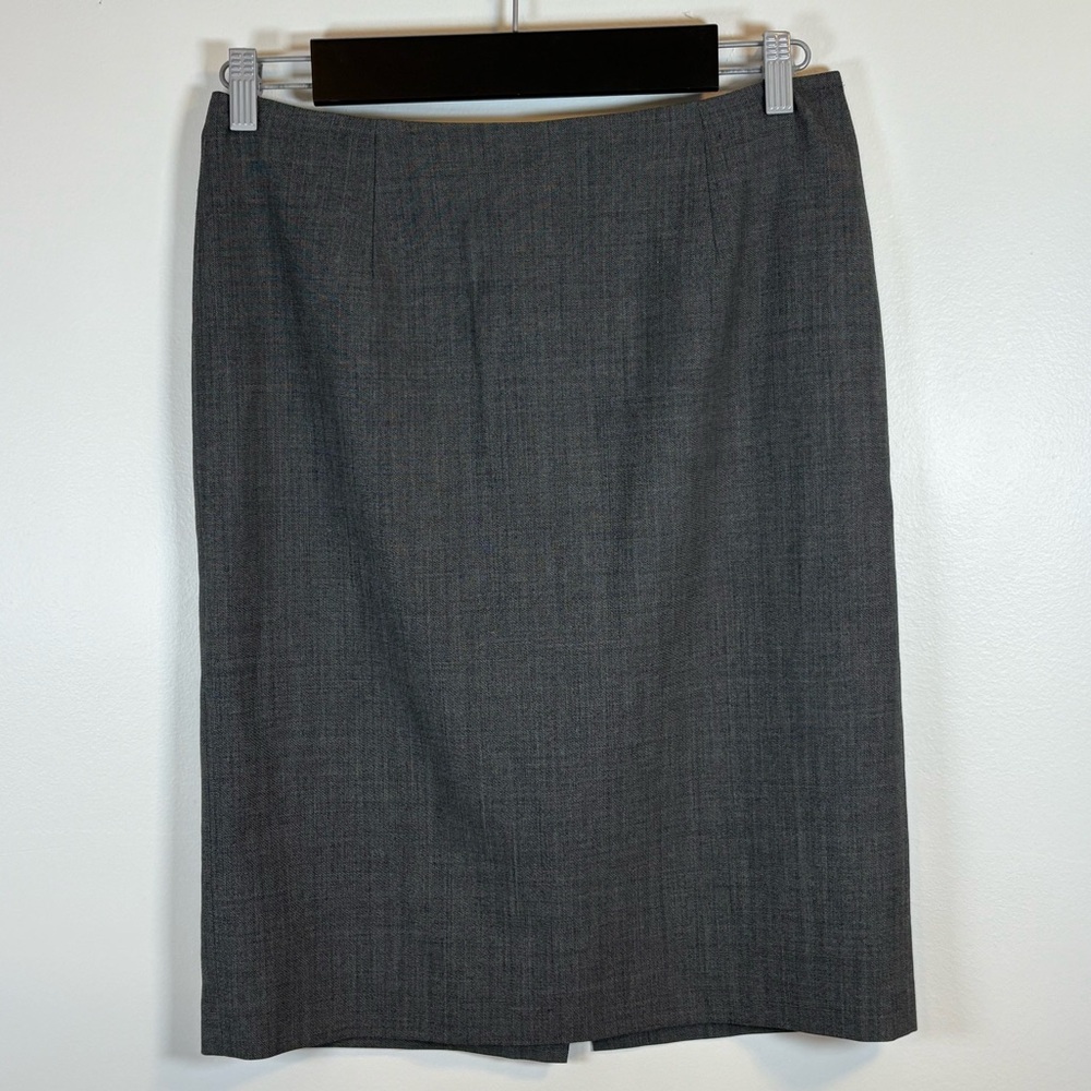 Tristan & Iseut Gray Pencil Skirt Size 8 Back Zipper Lined Professional Chic